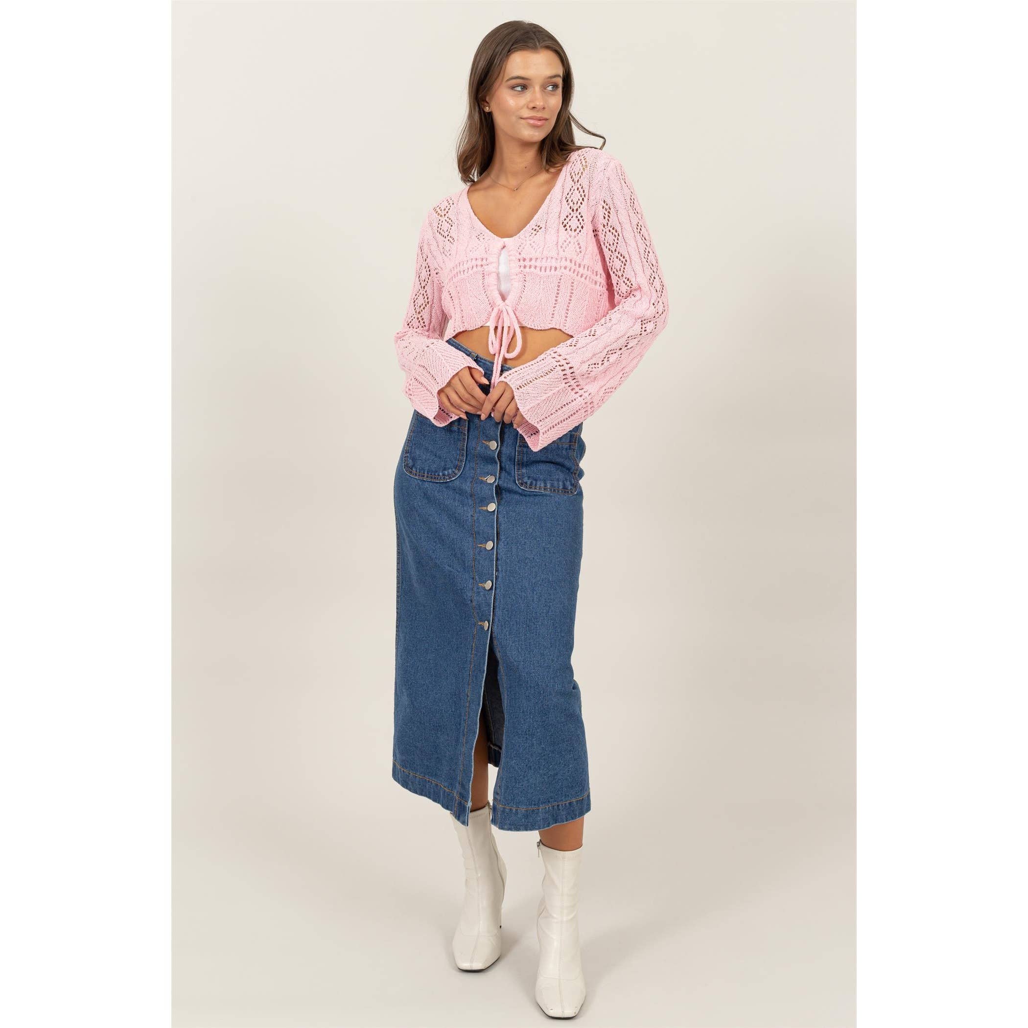Blush Breeze Crop Sweater