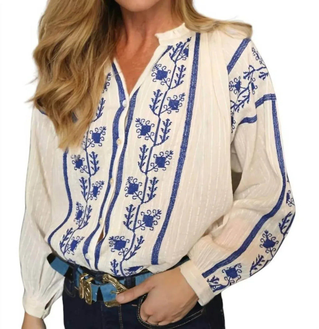 Maddi Embroidered Boho Blouse