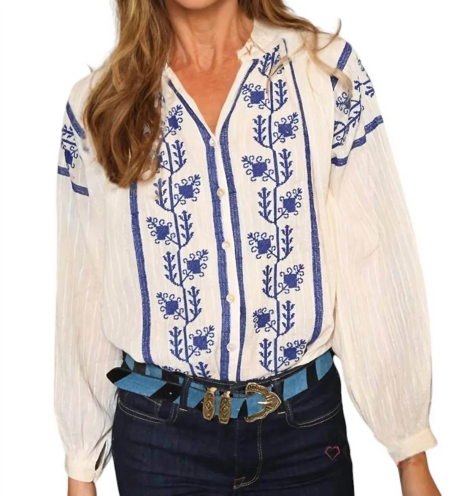 Maddi Embroidered Boho Blouse