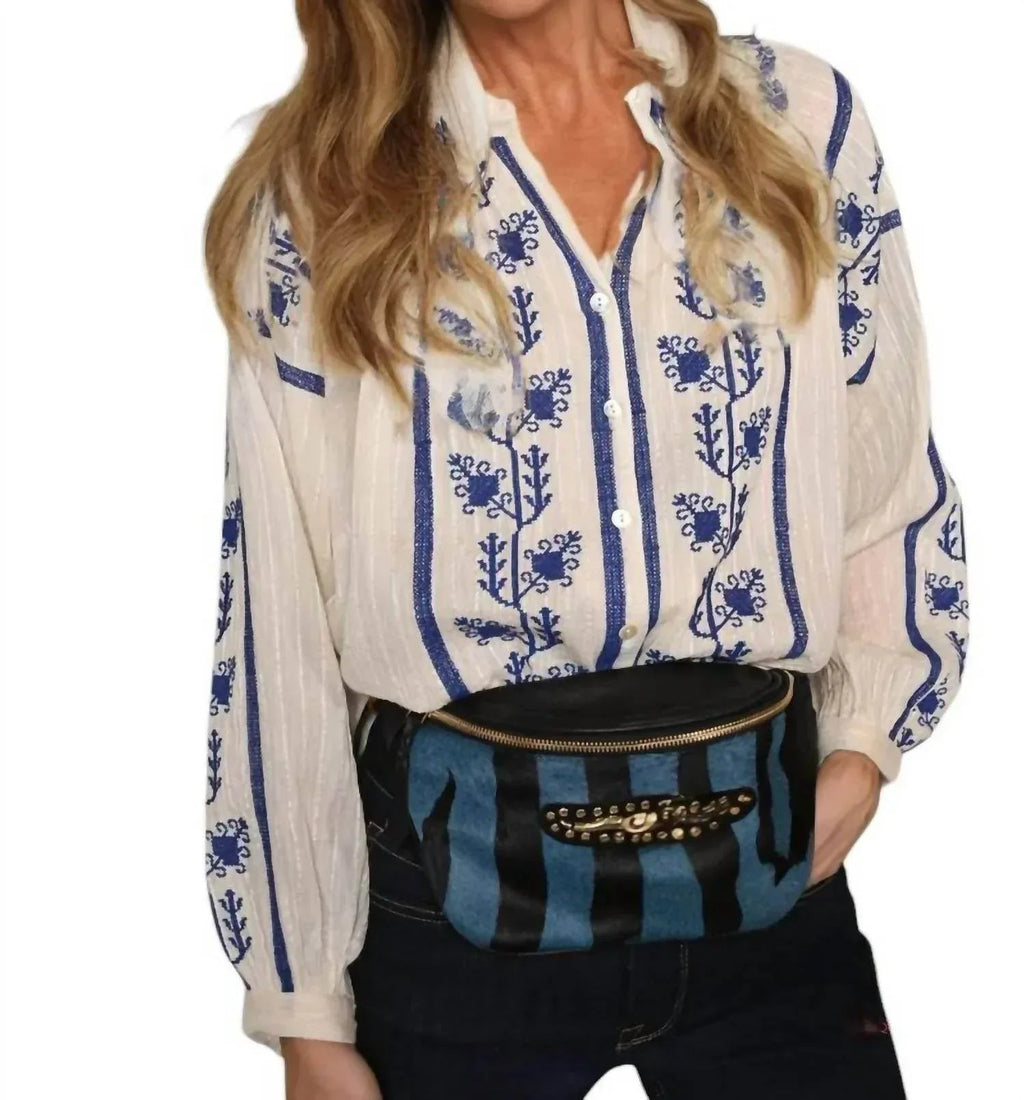 Maddi Embroidered Boho Blouse