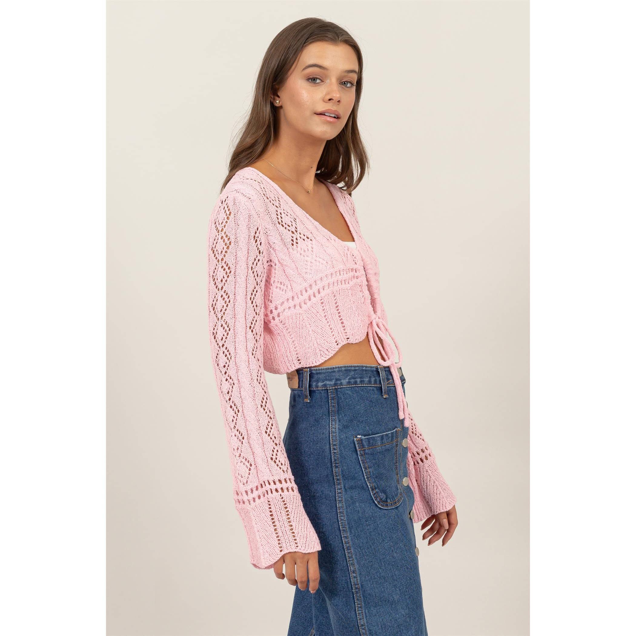 Blush Breeze Crop Sweater